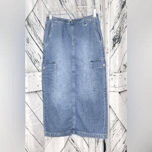 Simple Society Y2K Denim Cargo Skirt w/Slit S